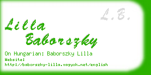 lilla baborszky business card